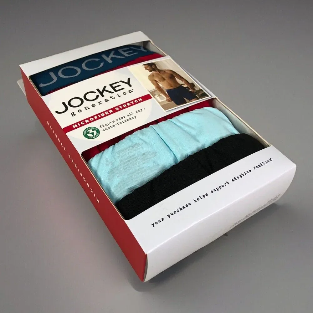 Jockey‎ Boxer Briefs Mens Small 3-Pack Long Leg Active Microfiber Stretch 28-30